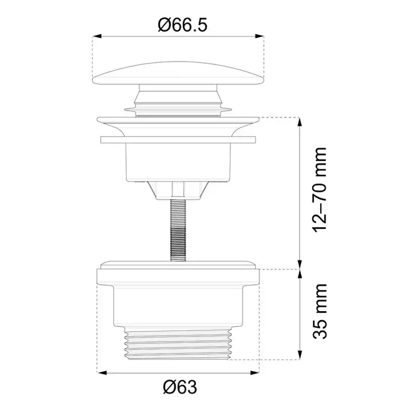 Bottenventil Habo Pop up