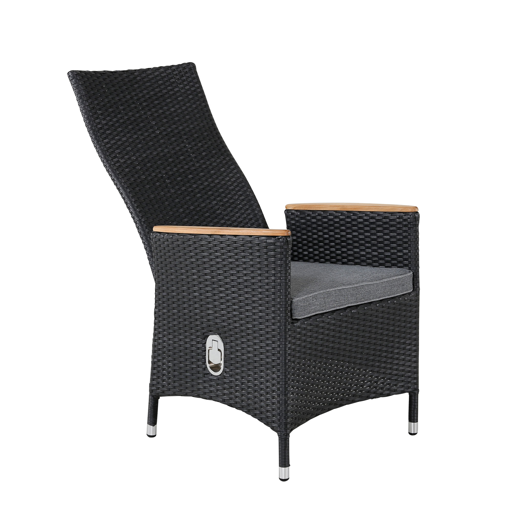 Positionsfåtölj Venture Home Padova Svart/Teak