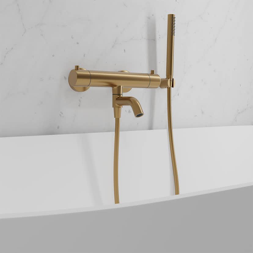 Badkarsblandare Scandtap Steel Pleasure 4 med Handdusch