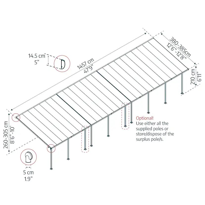 Terrasstak Canopia By Palram Feria 4 x 14,56