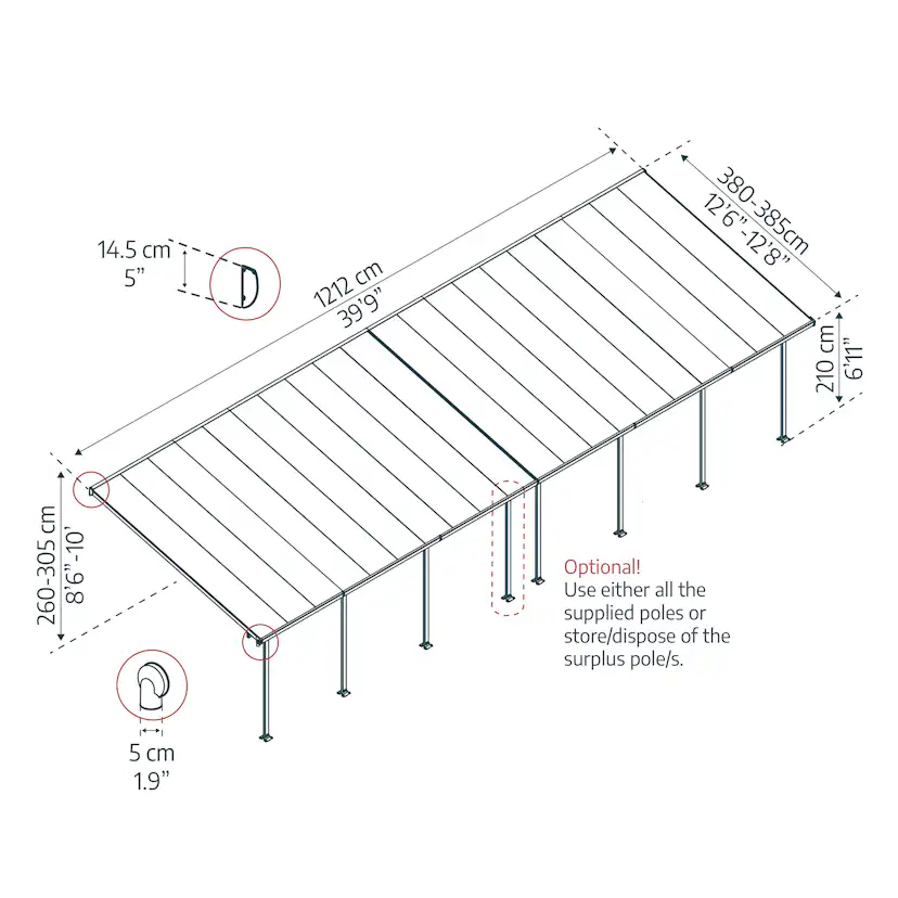 Terrasstak Canopia By Palram Feria 4 x 12,12