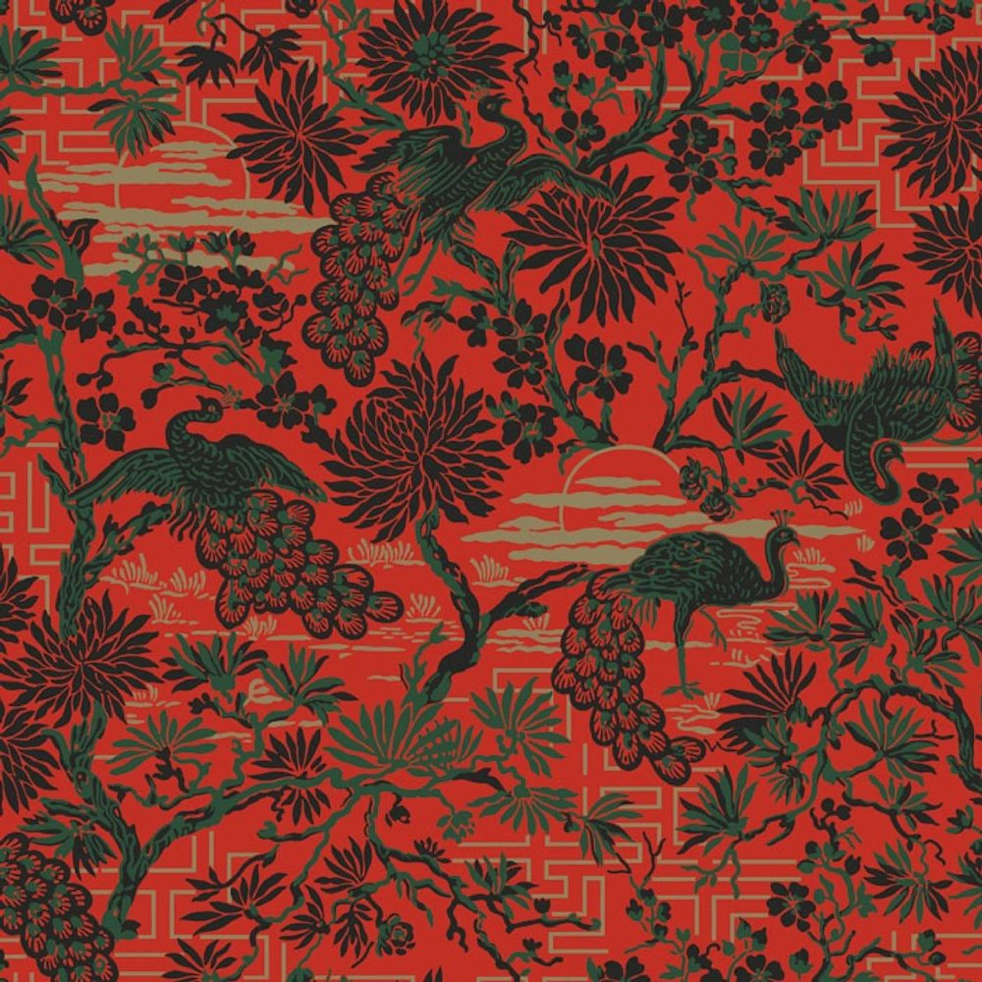 Mönstrad Tapet Duro Brunnsgatan Classic Paper Exotiska Motiv