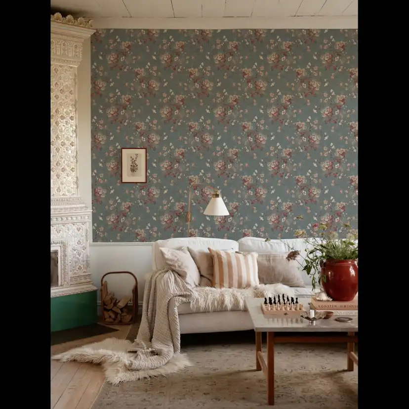 Mönstrad Tapet Duro Ingeborg Classic Gammalsvenska Papper