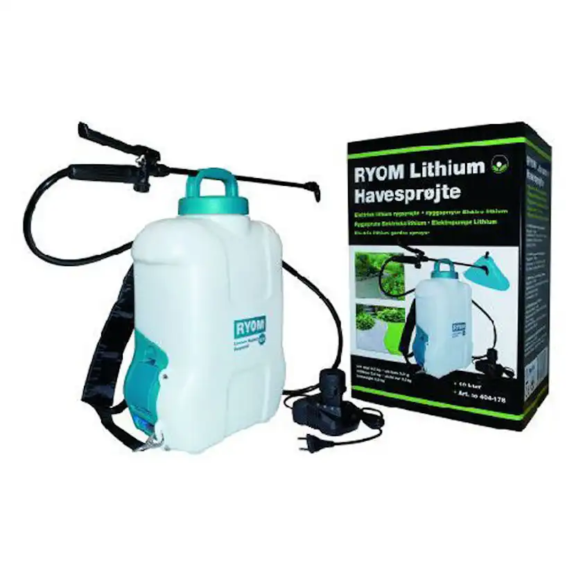 Trädgårdsspruta Ryom 10L med Batteri och Laddare för Övriga Trädgårdsredskap