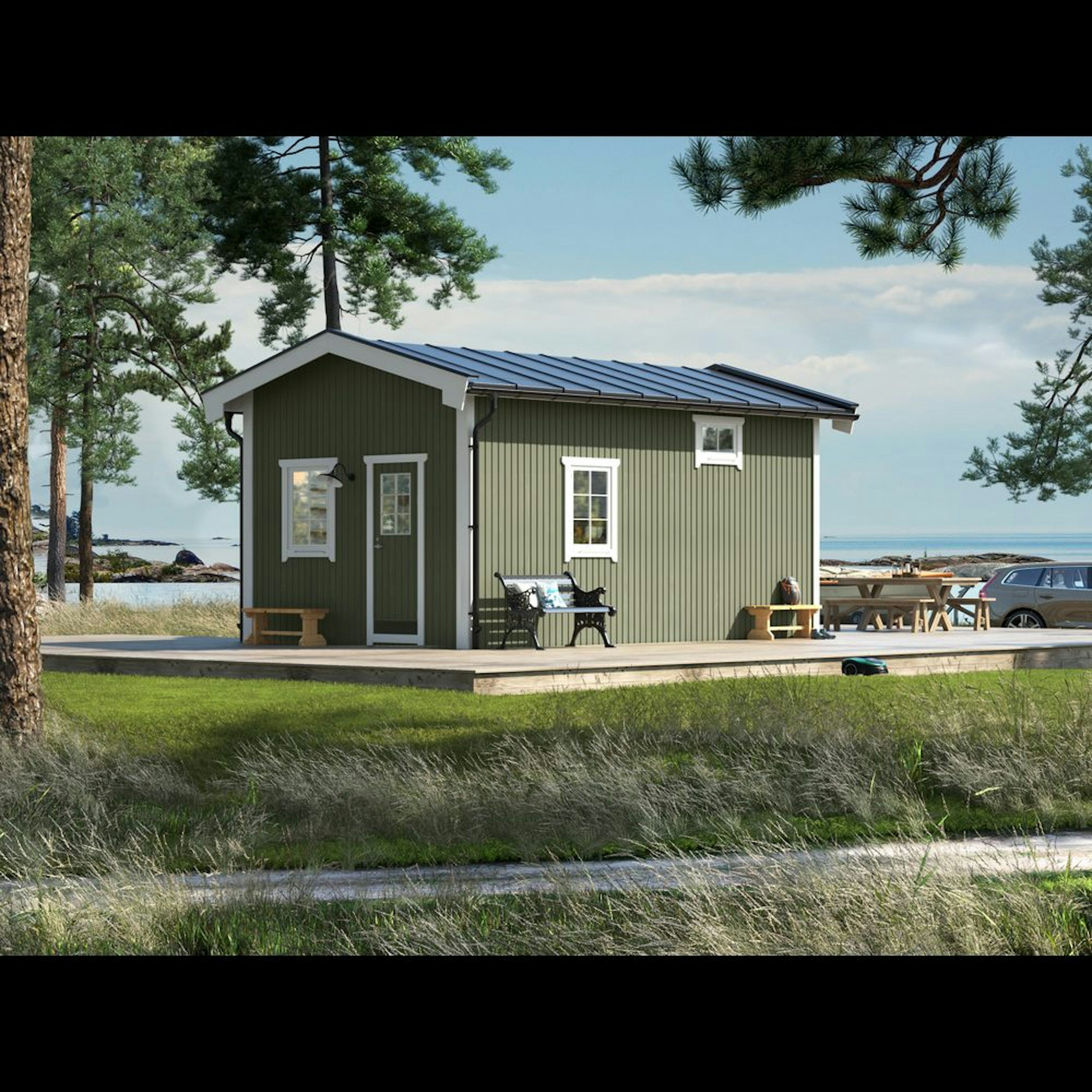 Attefallare Trähuset Paulina med Loft 25 kvm