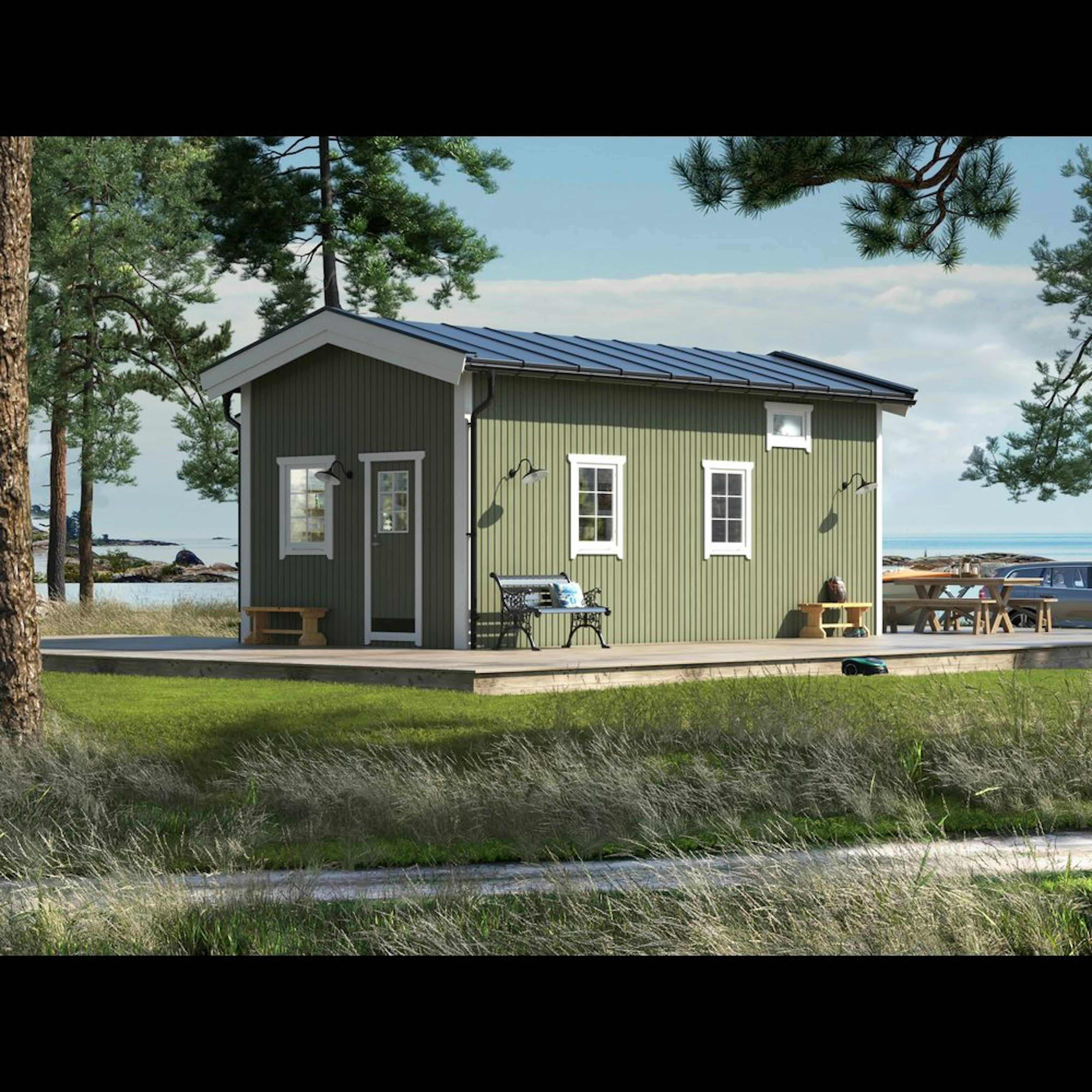 Attefallare Trähuset Paulina med Loft 30 kvm