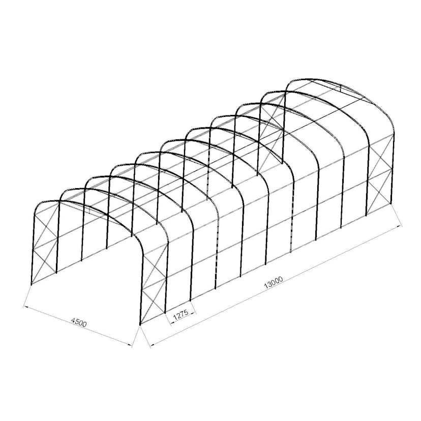 Garagetält Prohall G500 4,5x13 m Grå