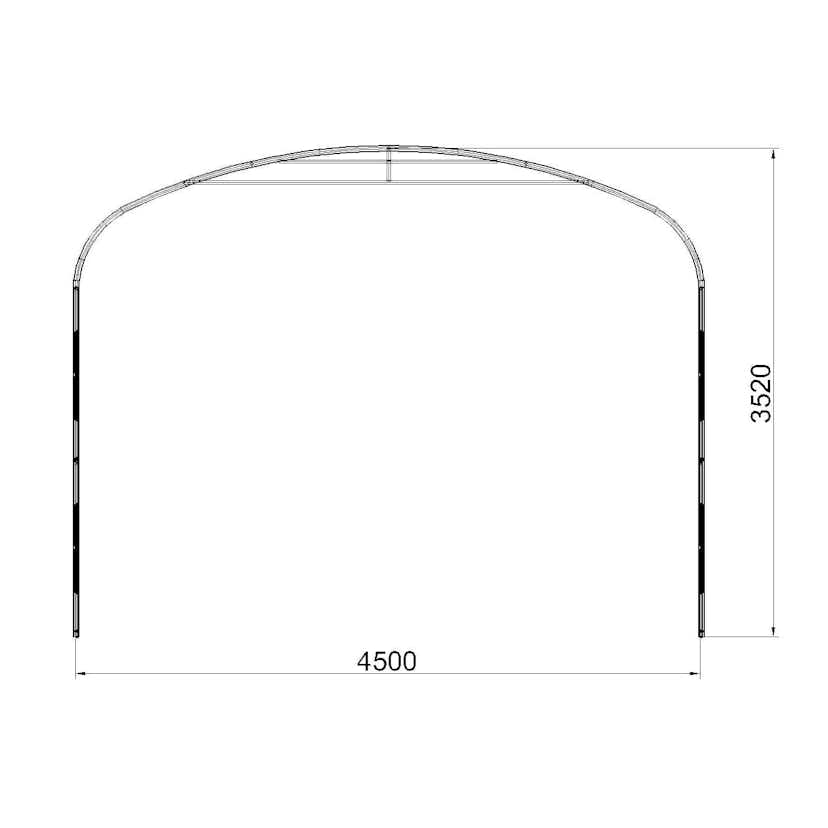 Garagetält Prohall G500 4,5x13 m Grå