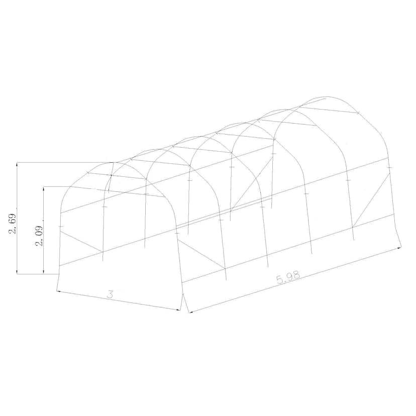 Garagetält Prohall G500 3x6 m Grå