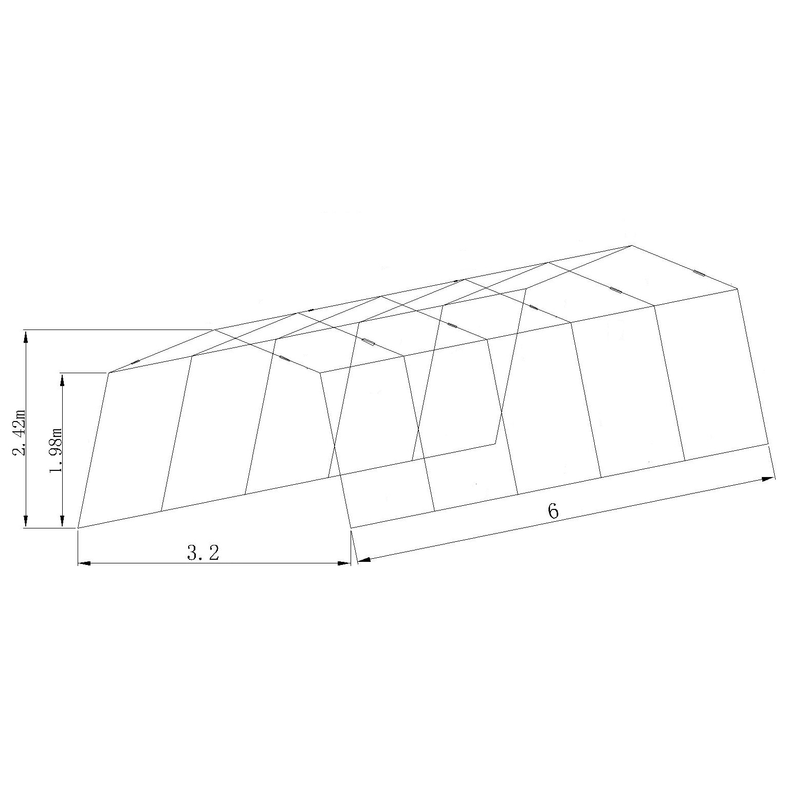 Garagetält Prohall G500 3,2x6x1,9 m Grå