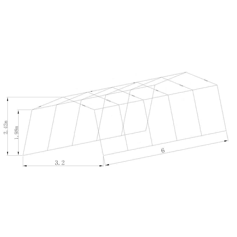 Garagetält Prohall G500 3,2x6x1,9 m Grå