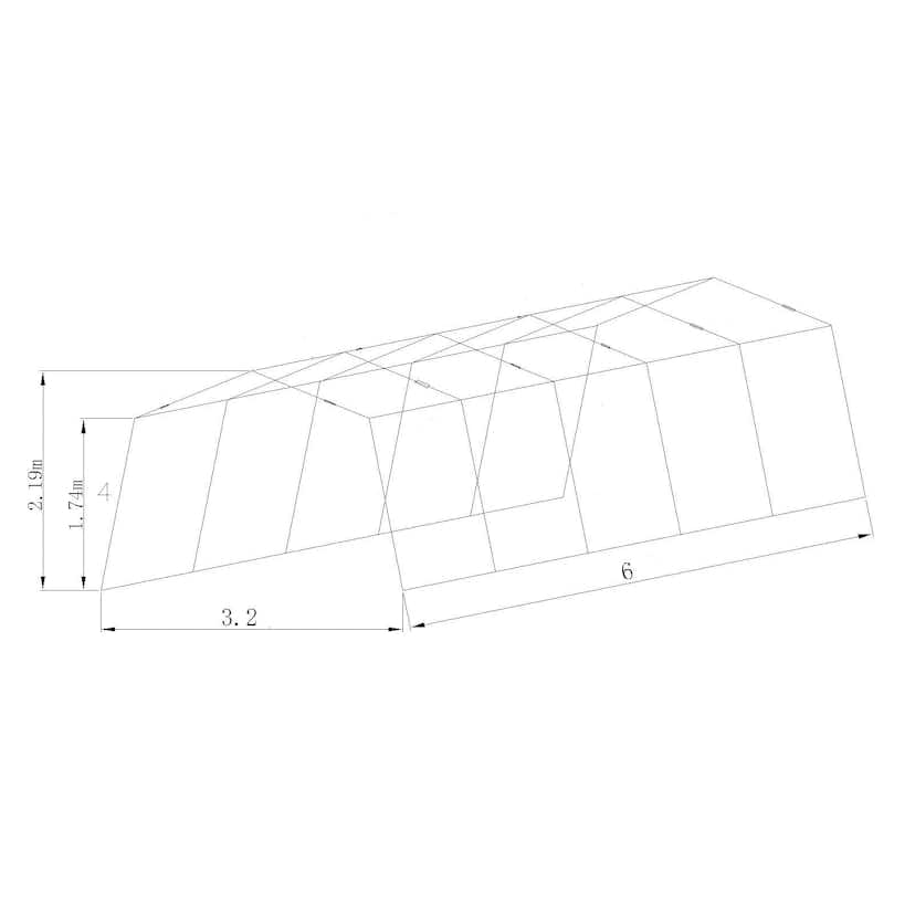 Garagetält Prohall G500 3,2x6x2,2 m Grå