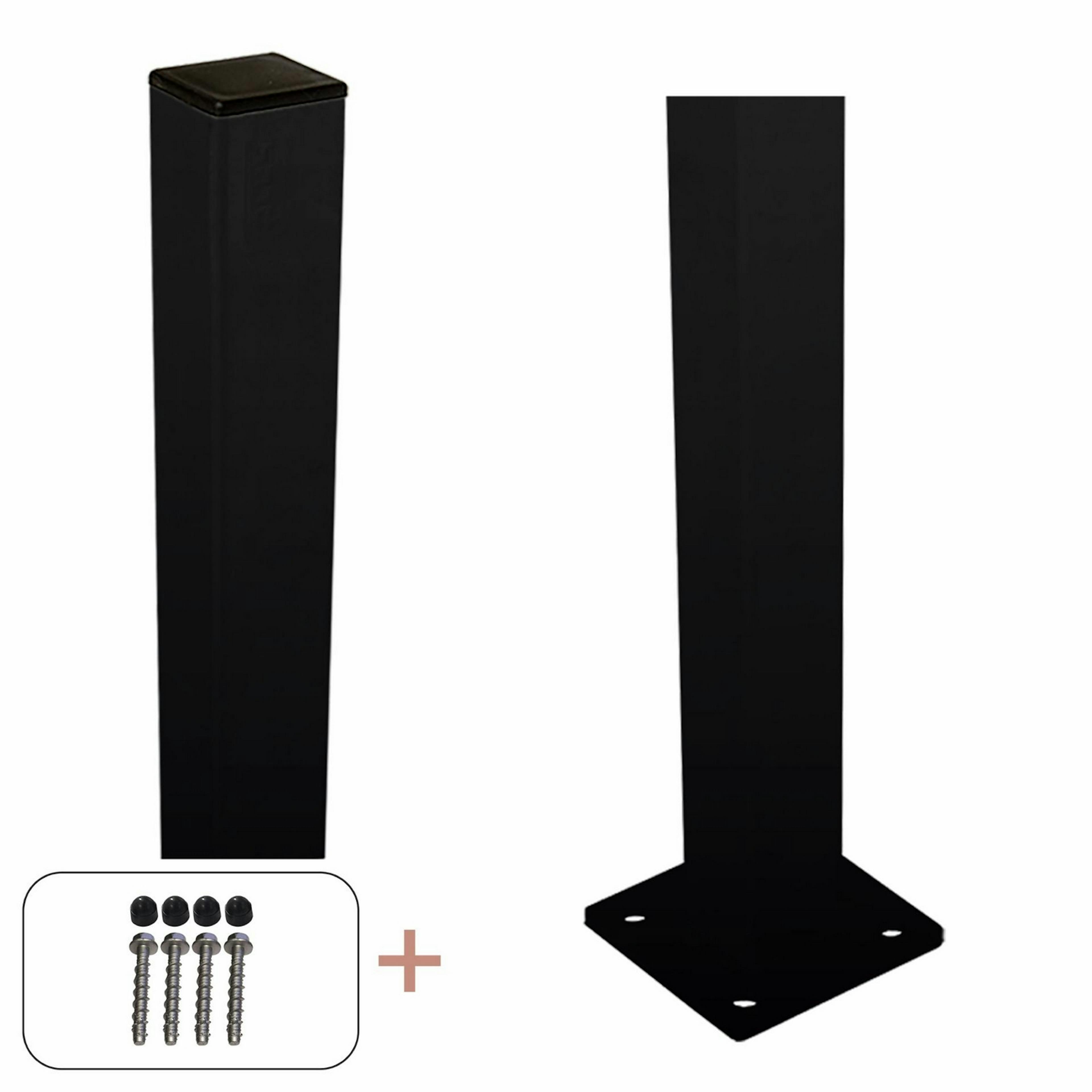 Stålstolpe PLUS Med Fot Svart