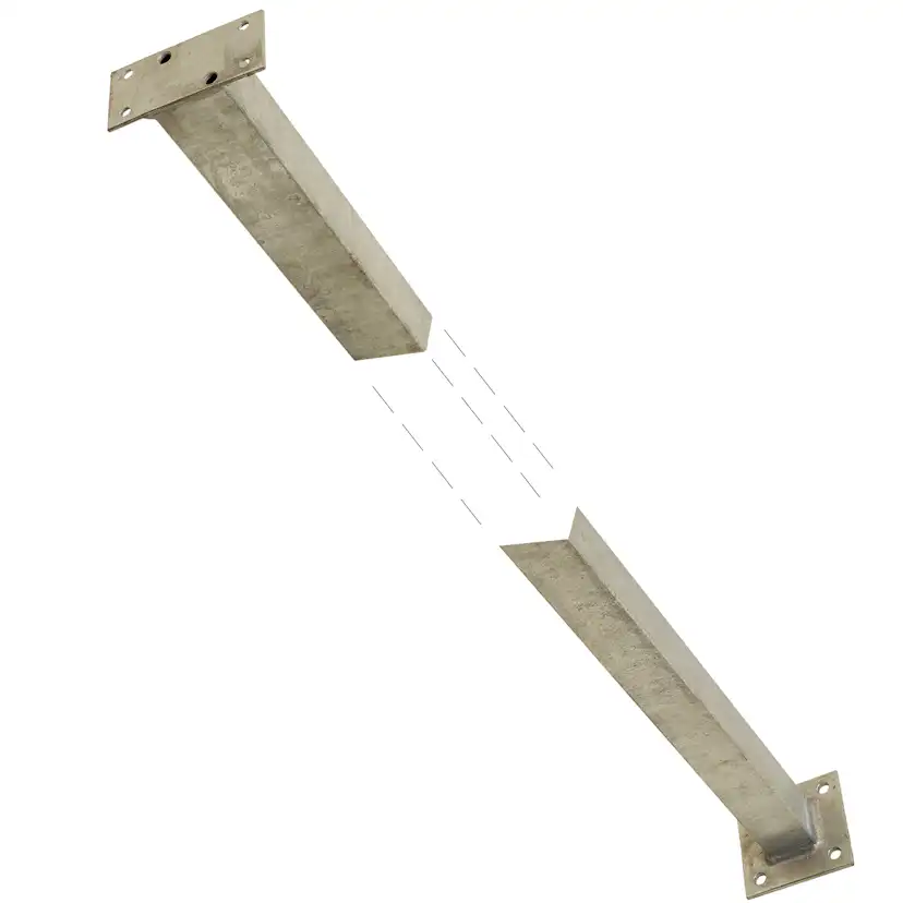 Stålstolpe PLUS för Räcke 45x45 Varmgalvaniserad