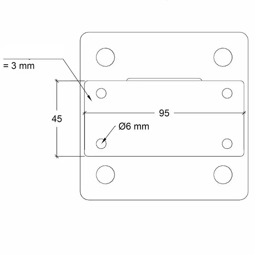 Stålstolpe PLUS Med Fot För Räcke Svart