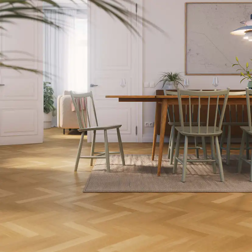 Trägolv Bjelin Härdad EK Stockholm Classic Fiskben Naturell