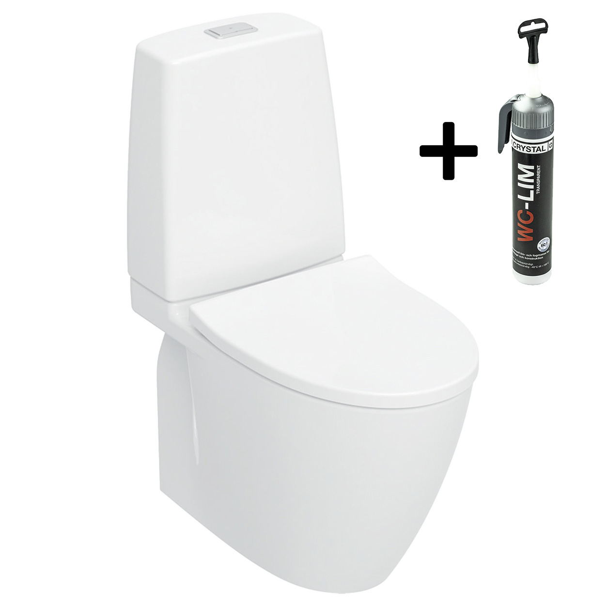Toalettstol Ifö Vinta Art Rimfree Turboflush med WC-Lim