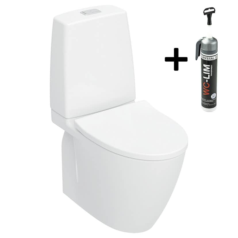 Toalettstol Ifö Vinta Art Rimfree Turboflush med WC-Lim
