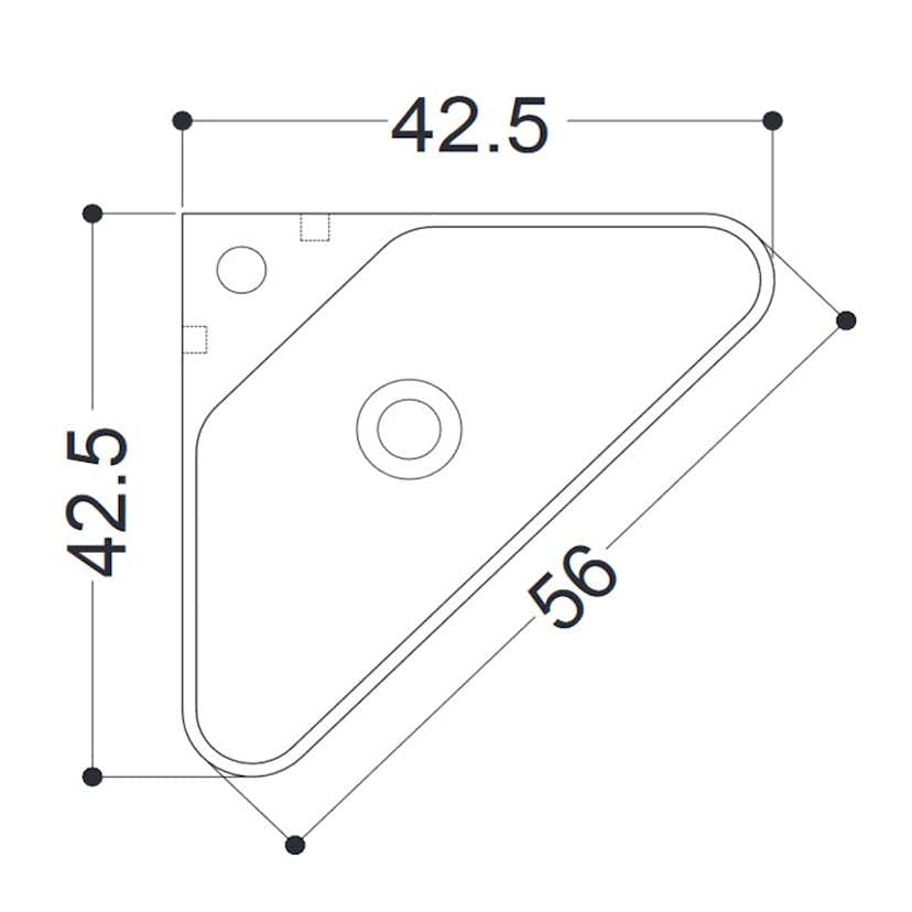 Tvättställ Lavabo Axa Corner 425 mm