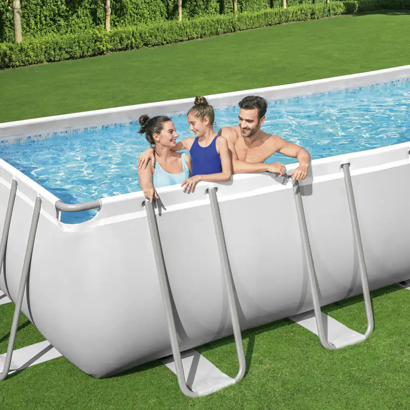 Poolpaket Bestway Power Steel 6,4 x 2,74 m Stålramspool Ovanmark med Filterpump