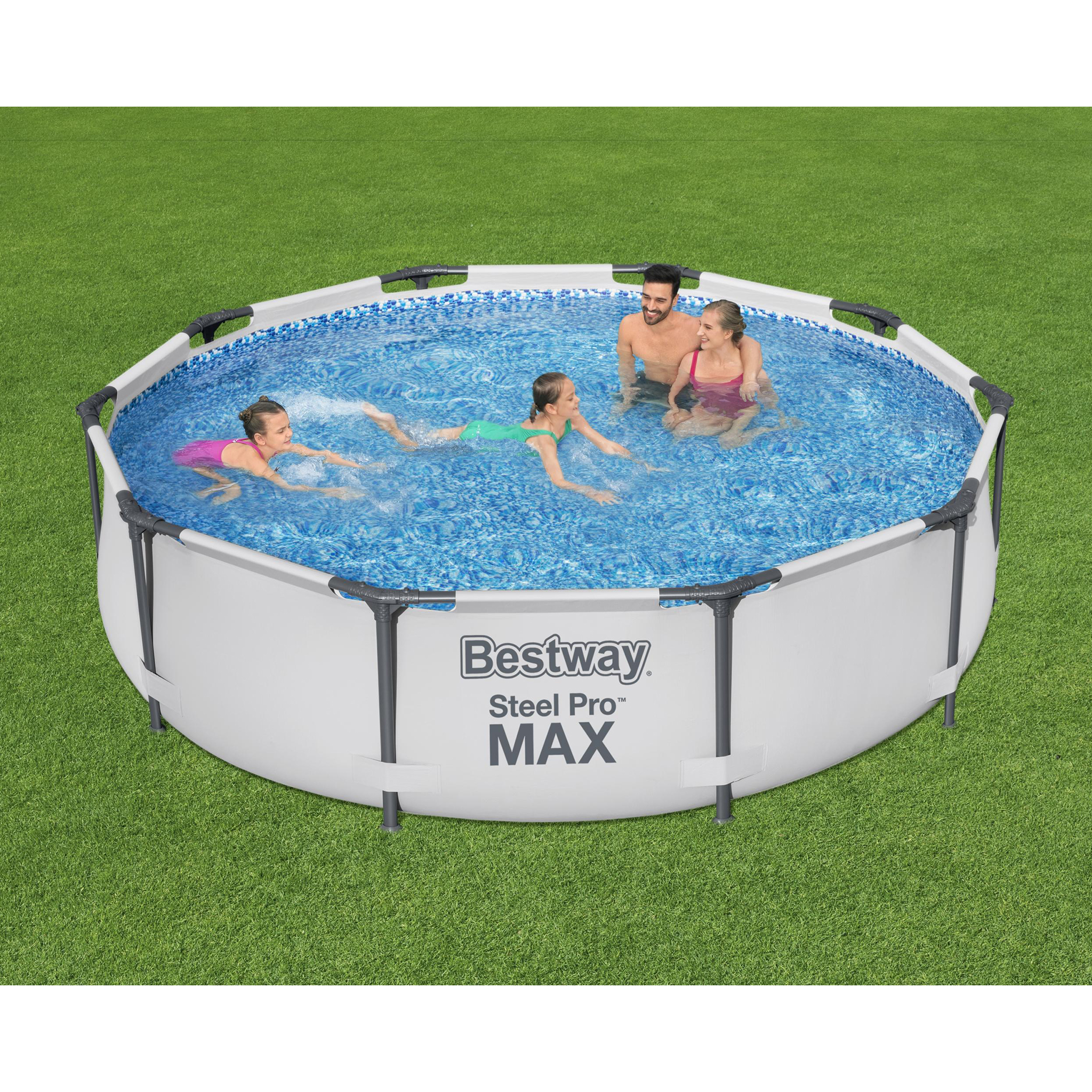 Stålramspool Bestway Steel Pro Max Ø3m Ovanmarkspool Grå