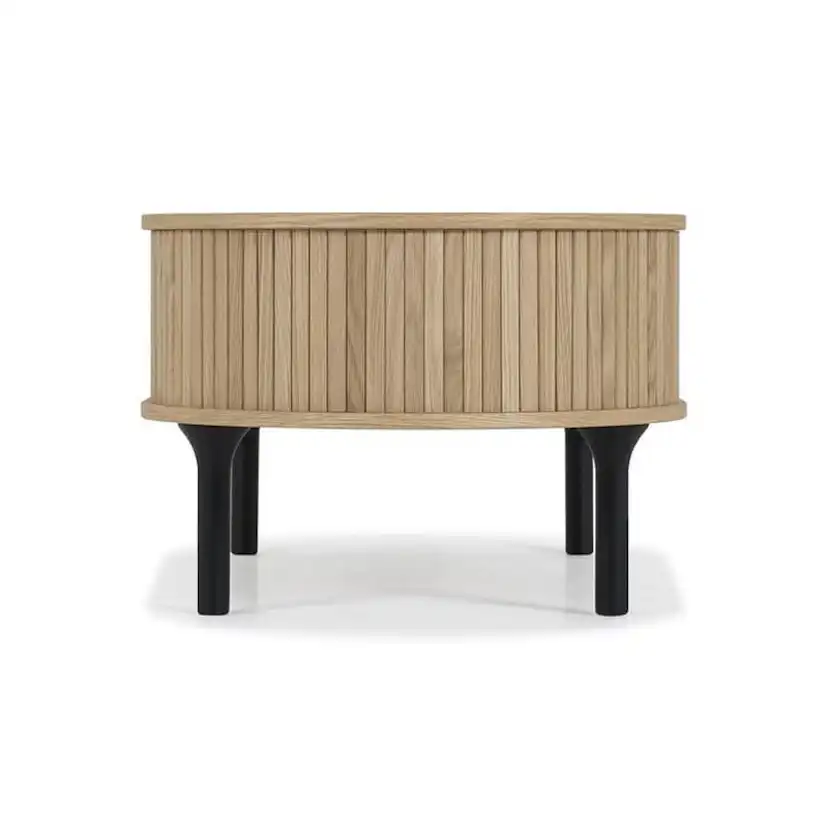 Soffbord In Living Noira Naturfärgad Ovalt Vardagsrumsbord med Förvaring 118cm