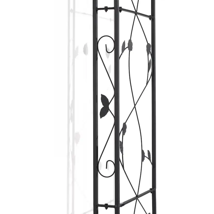 Rosenbåge Hortus Svart Metall Trädgårdsportal för Klätterväxter