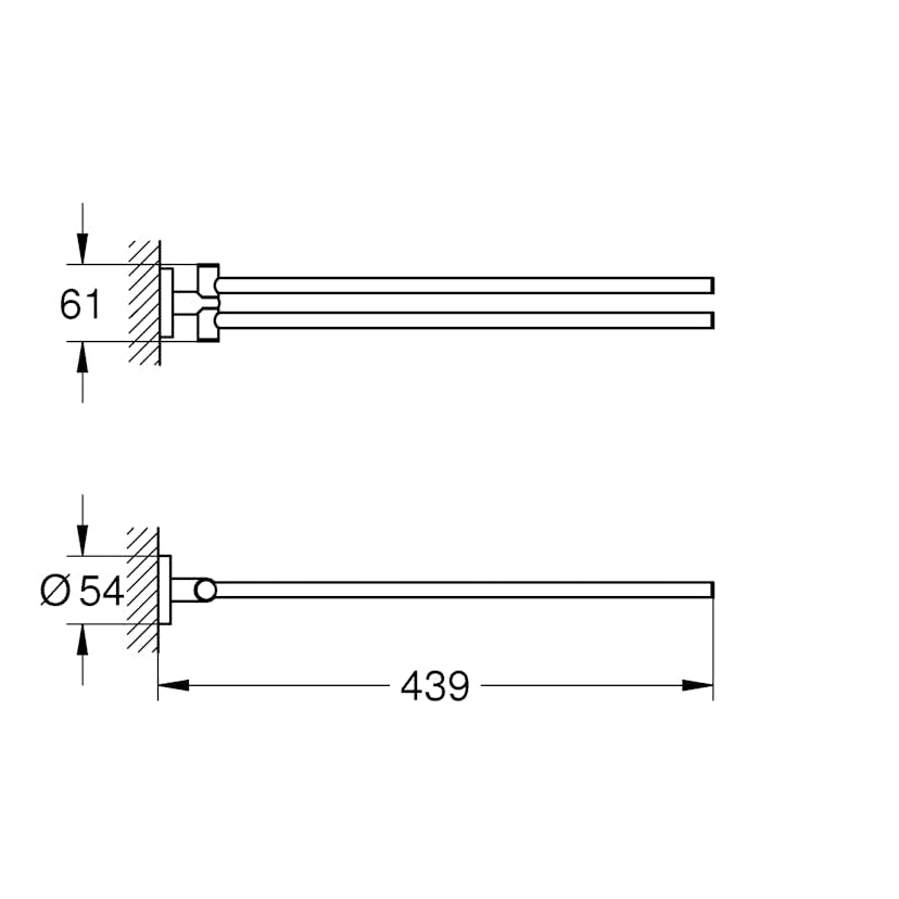 Handduksstång Grohe Essentials Dubbel