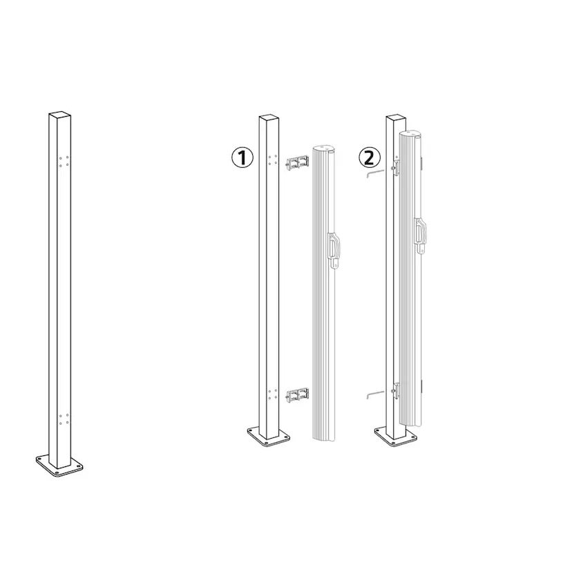 Monteringsstolpe Hortus till Utdragbart Vindskydd