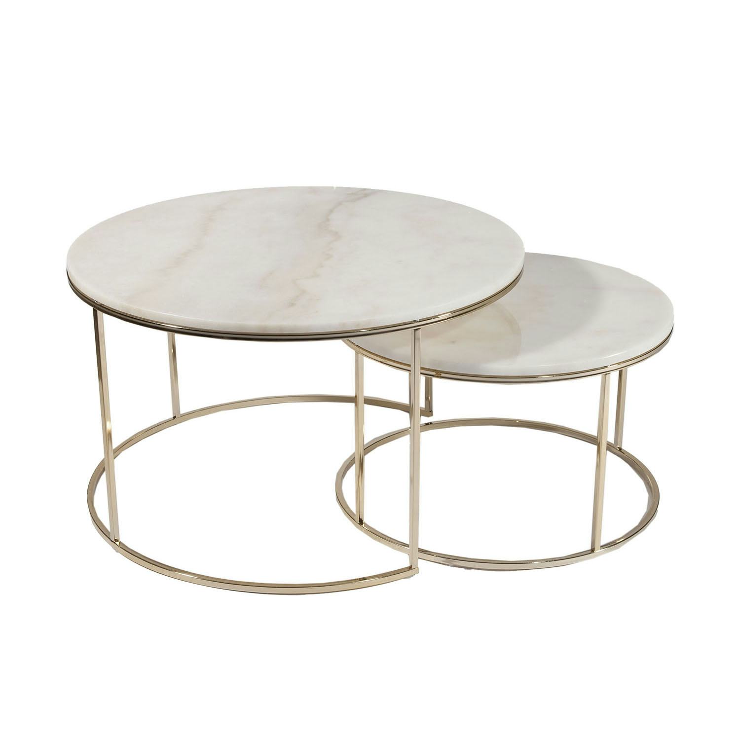 Soffbord Stenexpo Monaco Set Runda Vardagsrumsbord i Marmor & Metall