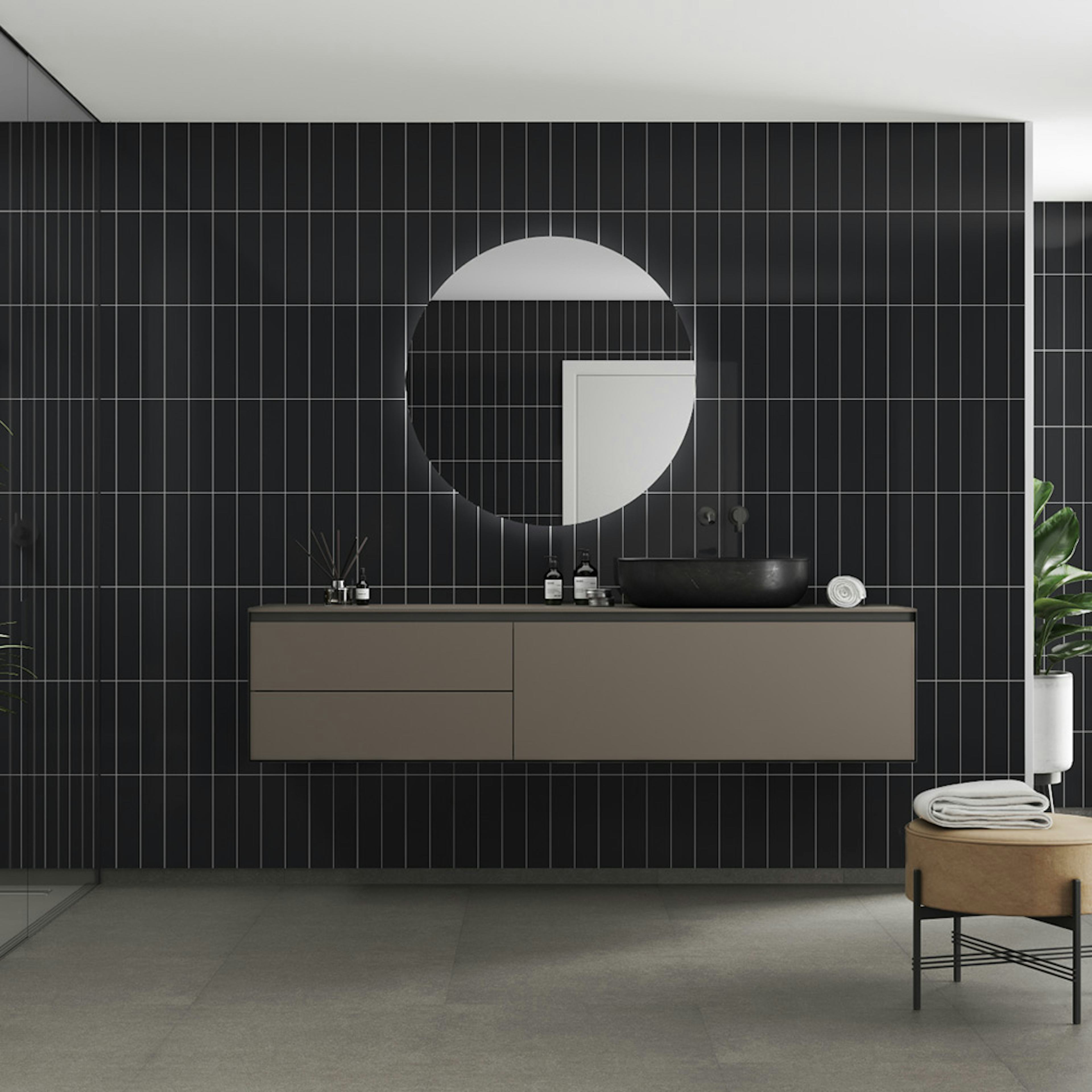 Våtrumsskiva Fibo 2124-M0830 HG Black Gloss 10x620x2400 mm