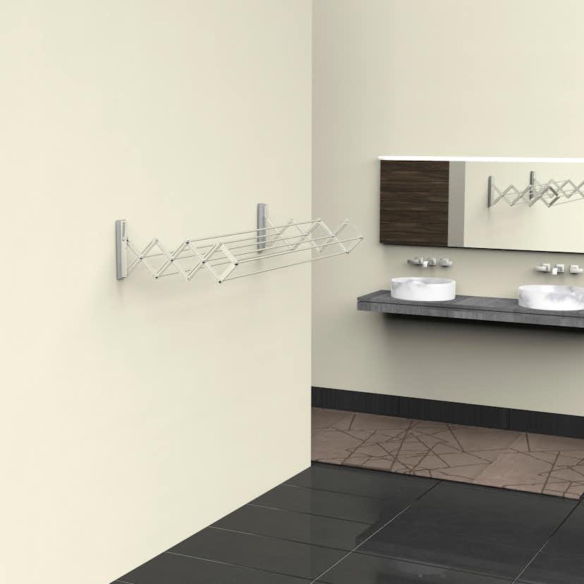 Torkställning Juwel Vägghängd & Hopfällbar 100 cm Stål Silver