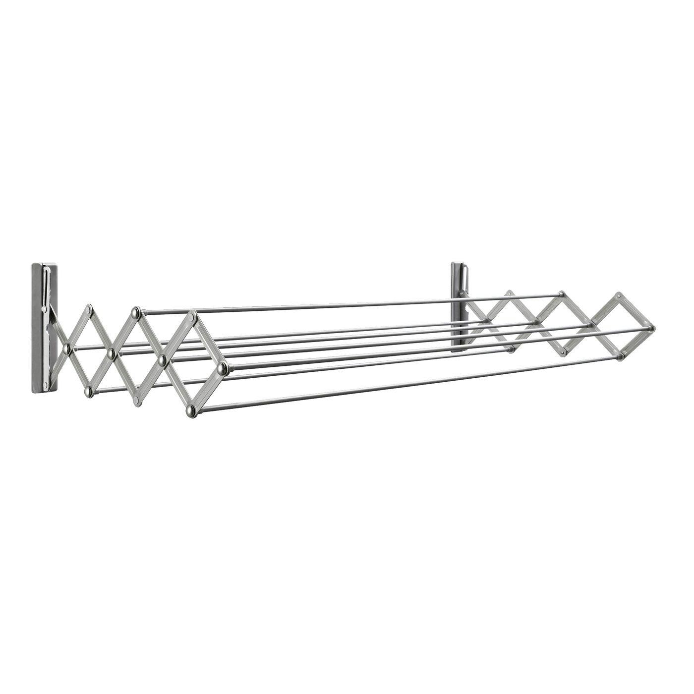 Torkställning Juwel Vägghängd & Hopfällbar 100 cm Stål Silver