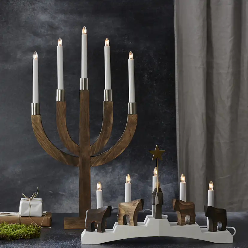 Ljusstake Star Trading Elias 5-armad Adventsljusstake