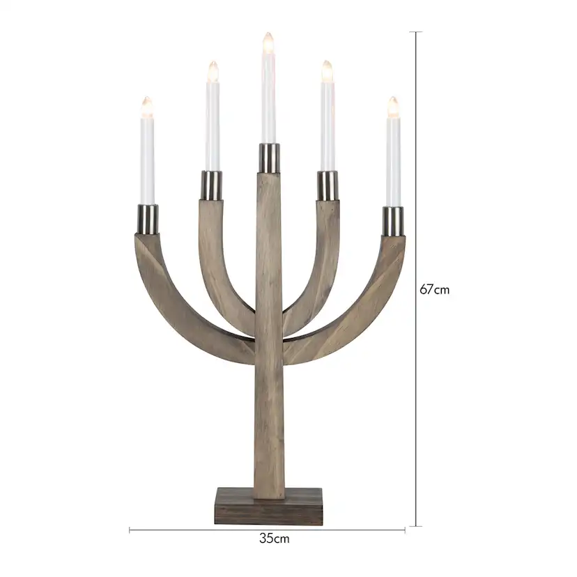 Ljusstake Star Trading Elias 5-armad Adventsljusstake