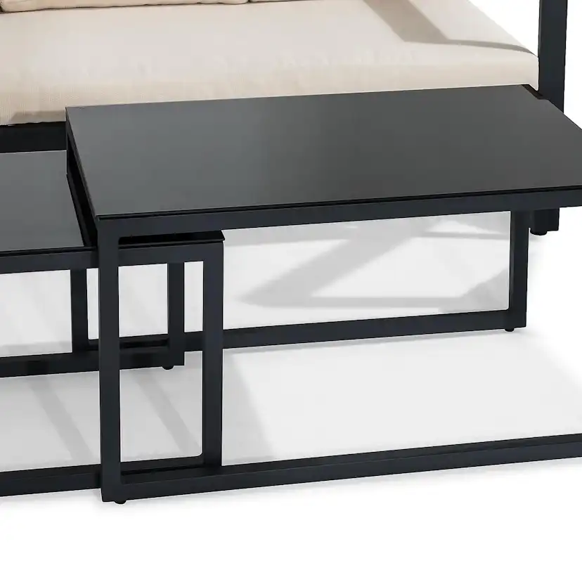 Loungegrupp deNoord Aspvik Soffgrupp Svart med Beige dynor