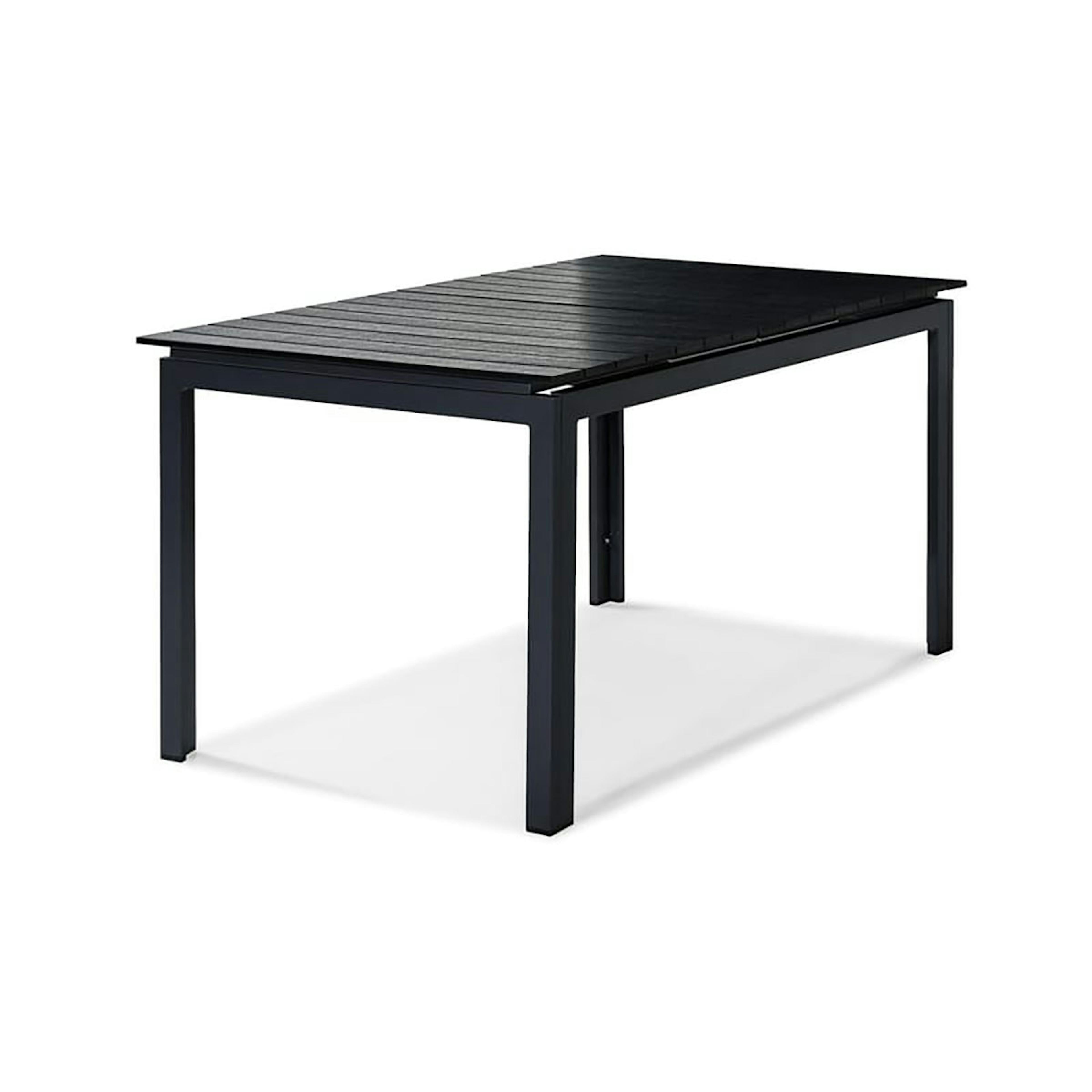 Trädgårdsbord Comfort Garden Tunis, Svart Förlängningsbart Utebord 90x160-220 cm i Aluminium/Aintwood