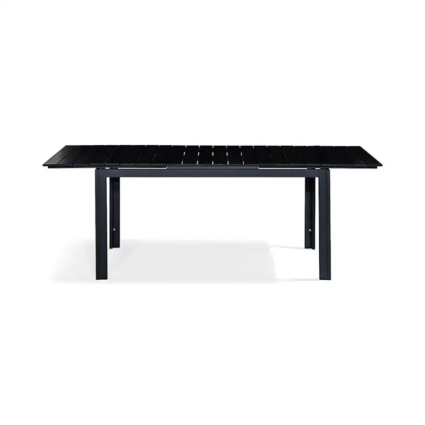 Trädgårdsbord Comfort Garden Tunis, Svart Förlängningsbart Utebord 90x160-220 cm i Aluminium/Aintwood