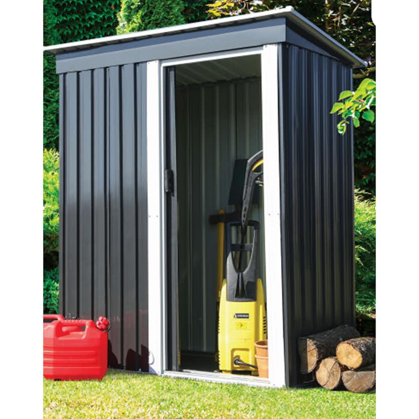 Förråd Metalcraft 1,3m² Dubbel Skjutdörr Färdig Byggsats