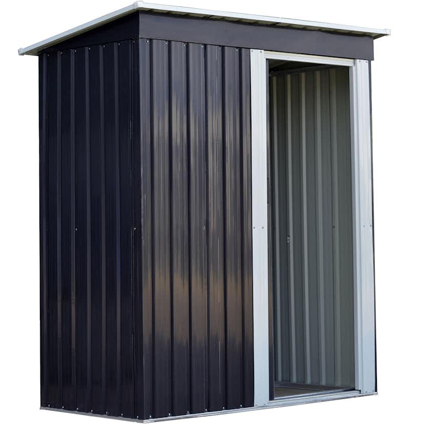 Förråd Metalcraft 1,3m² Dubbel Skjutdörr Färdig Byggsats