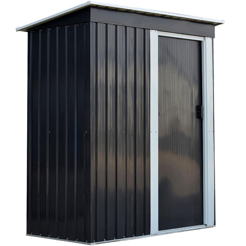 Förråd Metalcraft 1,3m² Dubbel Skjutdörr Färdig Byggsats