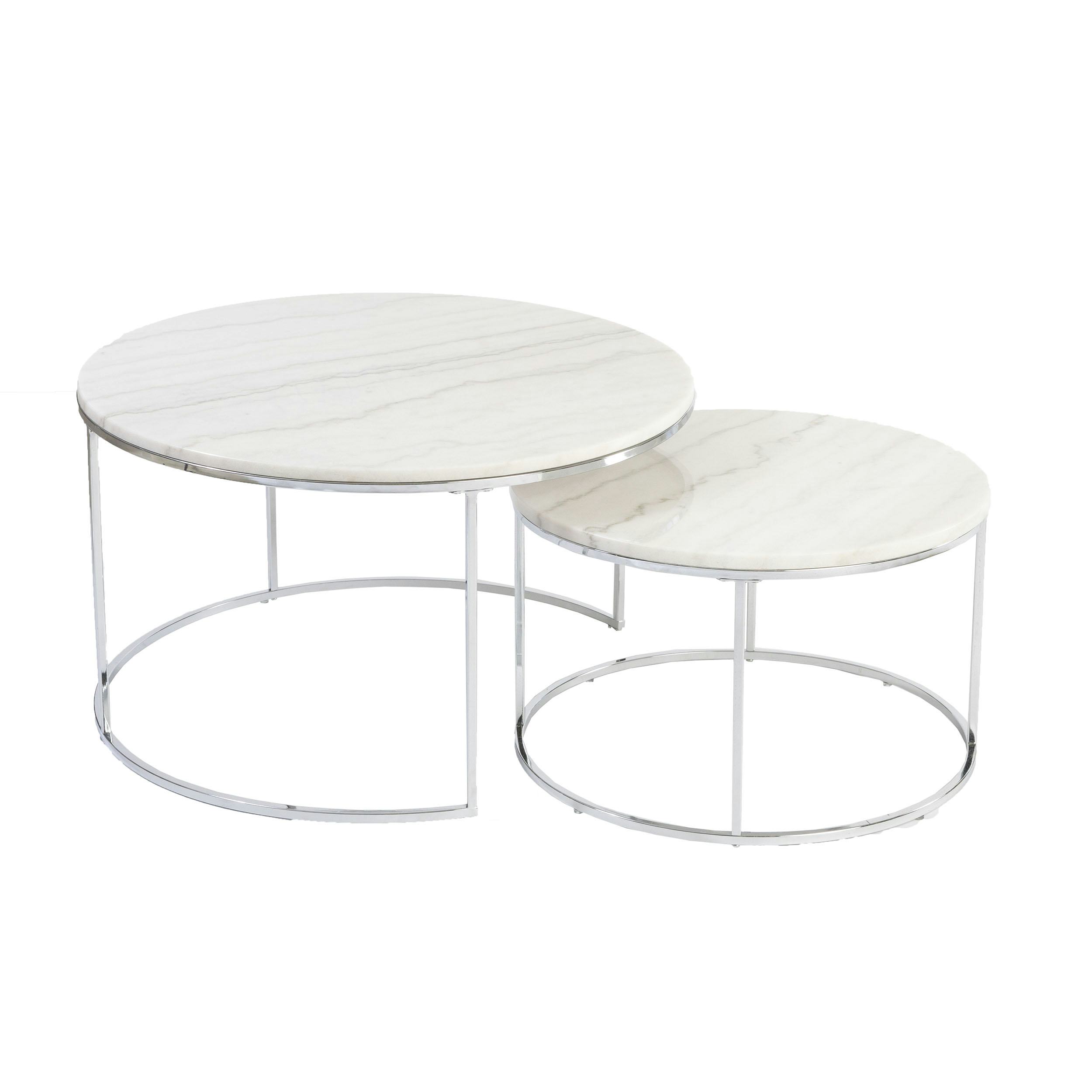 Soffbord Stenexpo Lormont Set Runda Vardagsumsbord i Marmor & Metall