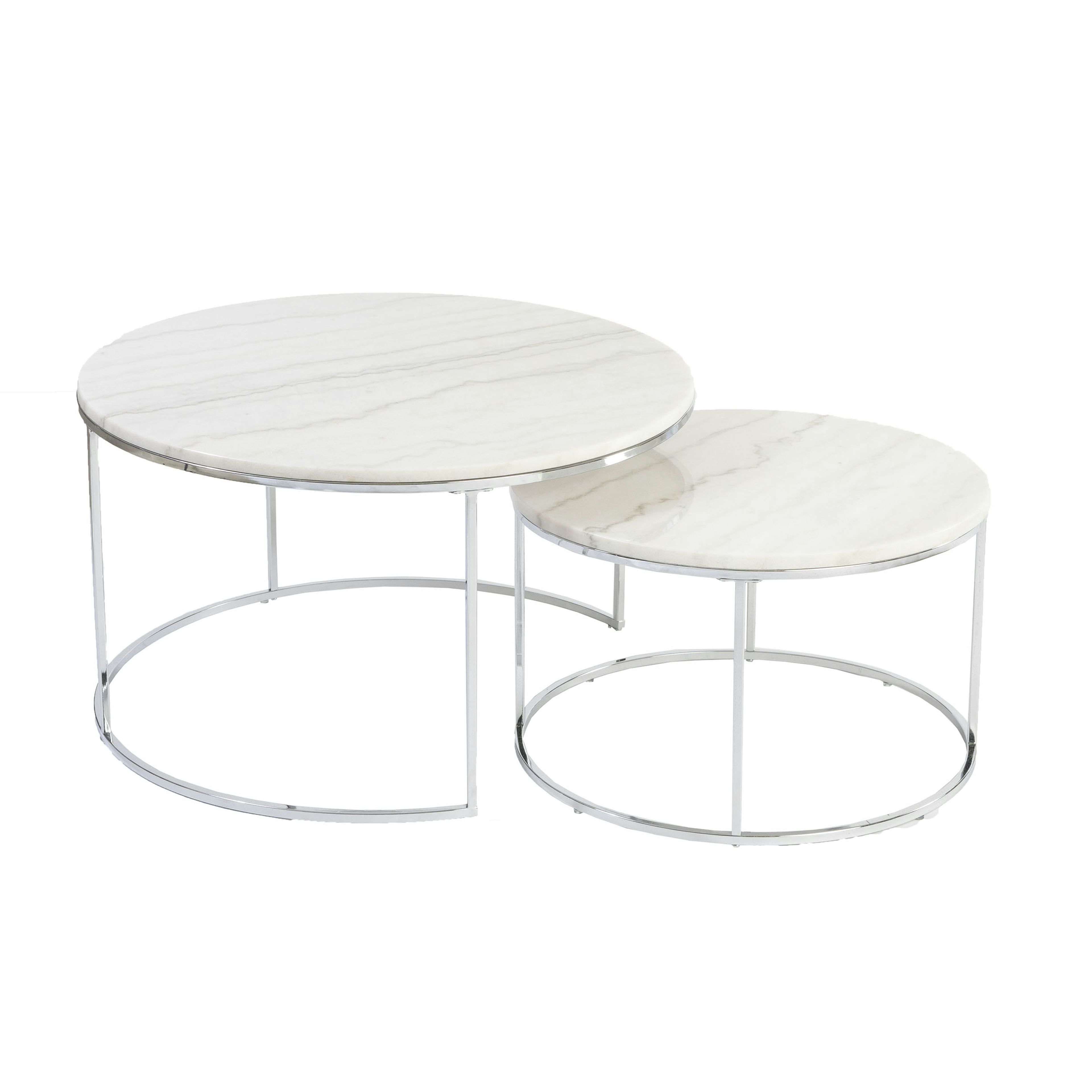 Soffbord Stenexpo Lormont Set Runda Vardagsumsbord i Marmor & Metall