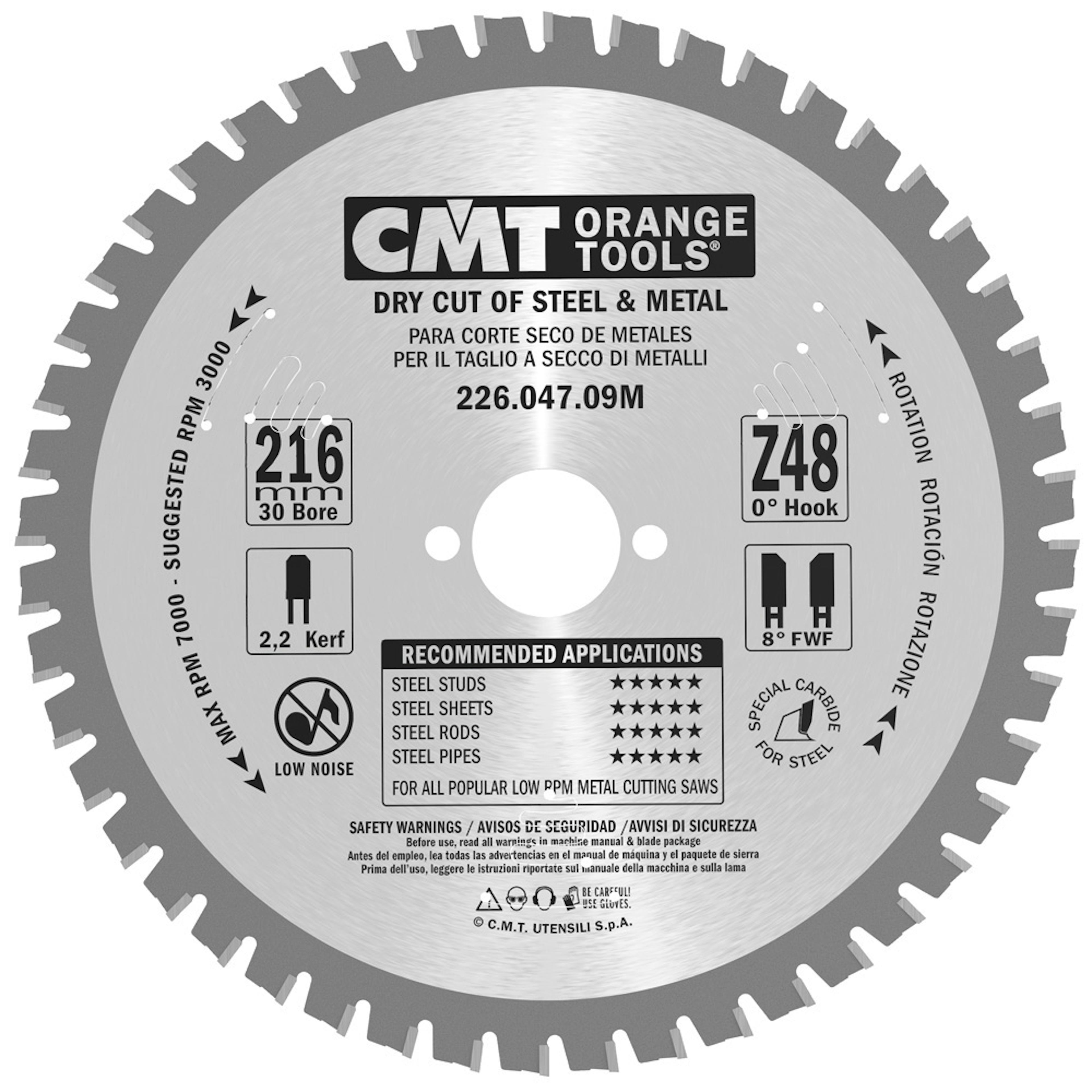 Sågklinga CMT Orange Tools Dry Cut Metall 226.030.05H