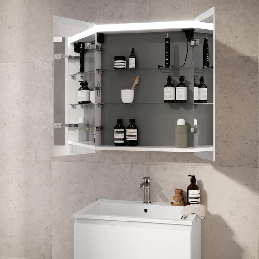 Möbelpaket INR Viskan Grip med Tvättställ och Spegelskåp Stage