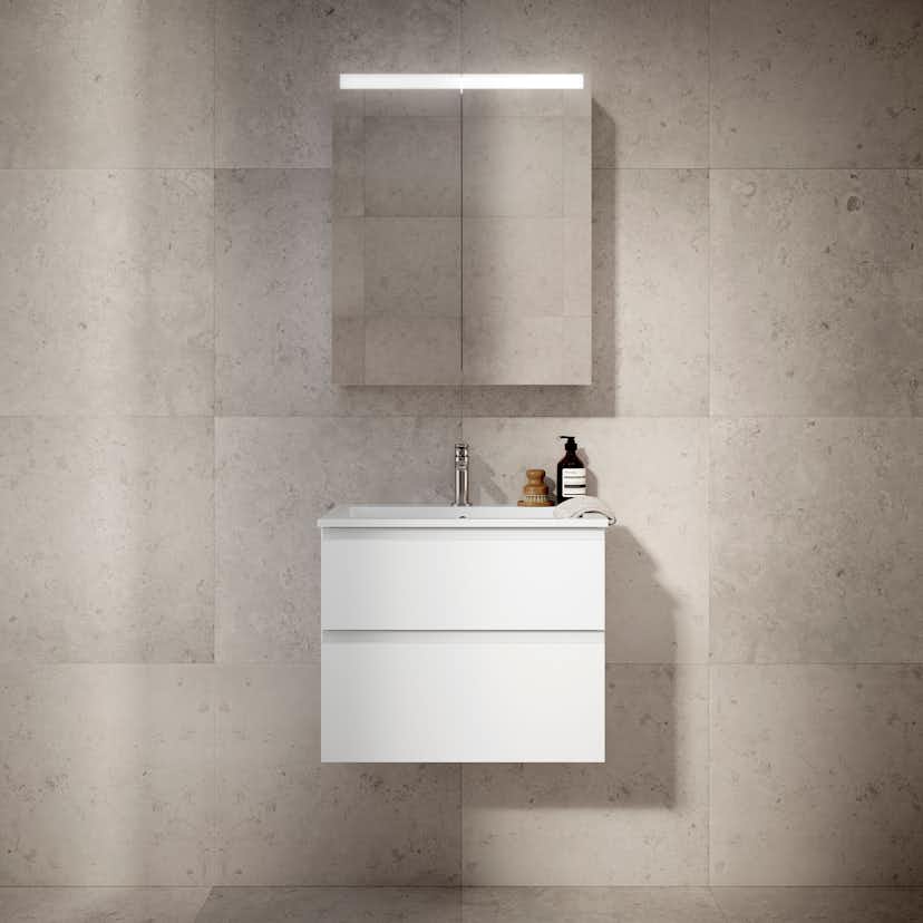 Möbelpaket INR Viskan Grip med Tvättställ och Spegelskåp Stage