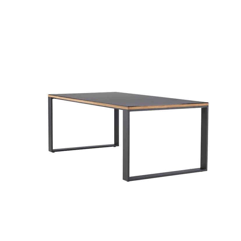 Trädgårdsbord deNoord Aspvik Matbord 100x200 cm Svart