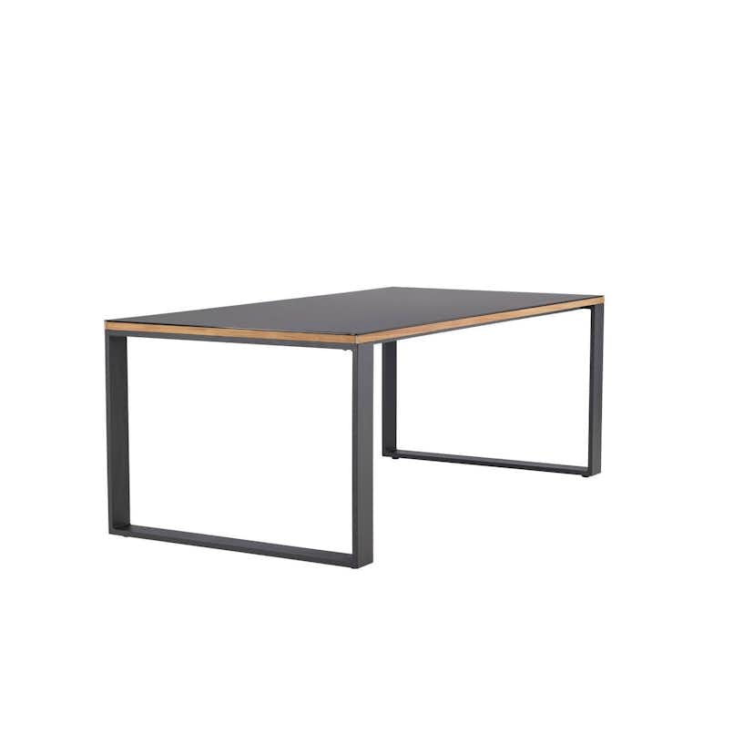 Trädgårdsbord deNoord Aspvik Matbord 100x200 cm Svart