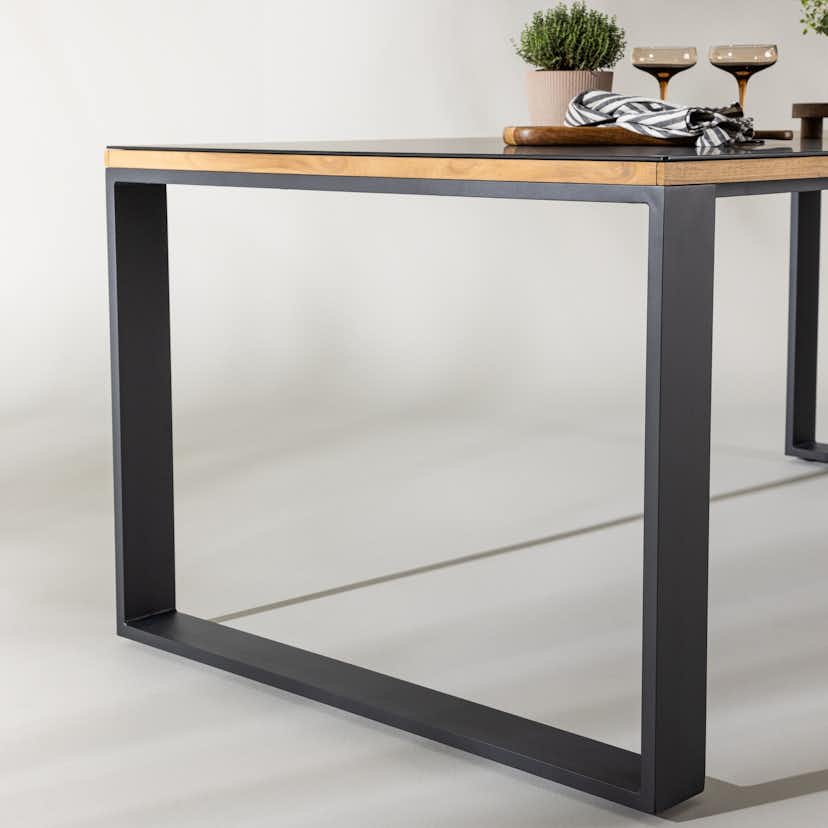 Trädgårdsbord deNoord Aspvik Matbord 100x200 cm Svart