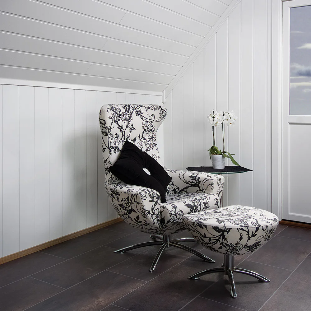 Väggpanel Huntonit Vit Penselmålad